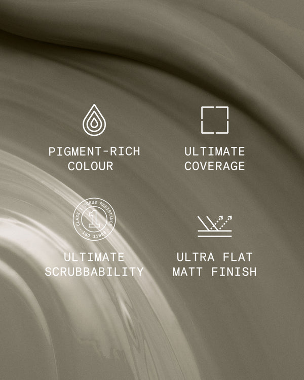 Supreme paint is ultra flat matt and pigment rich with ultimate coverage and scrubbability