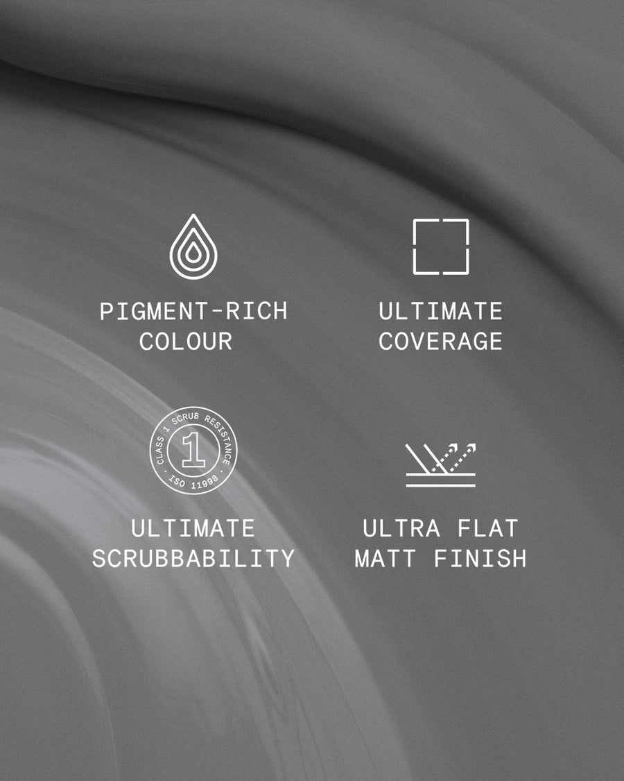 Supreme paint is ultra flat matt and pigment rich with ultimate coverage and scrubbability