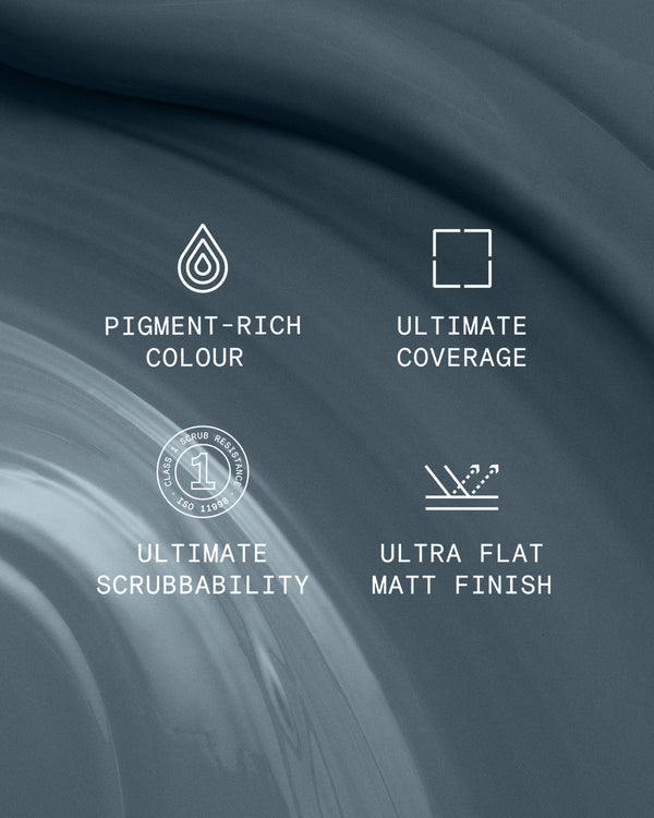 Supreme paint is ultra flat matt and pigment rich with ultimate coverage and scrubbability