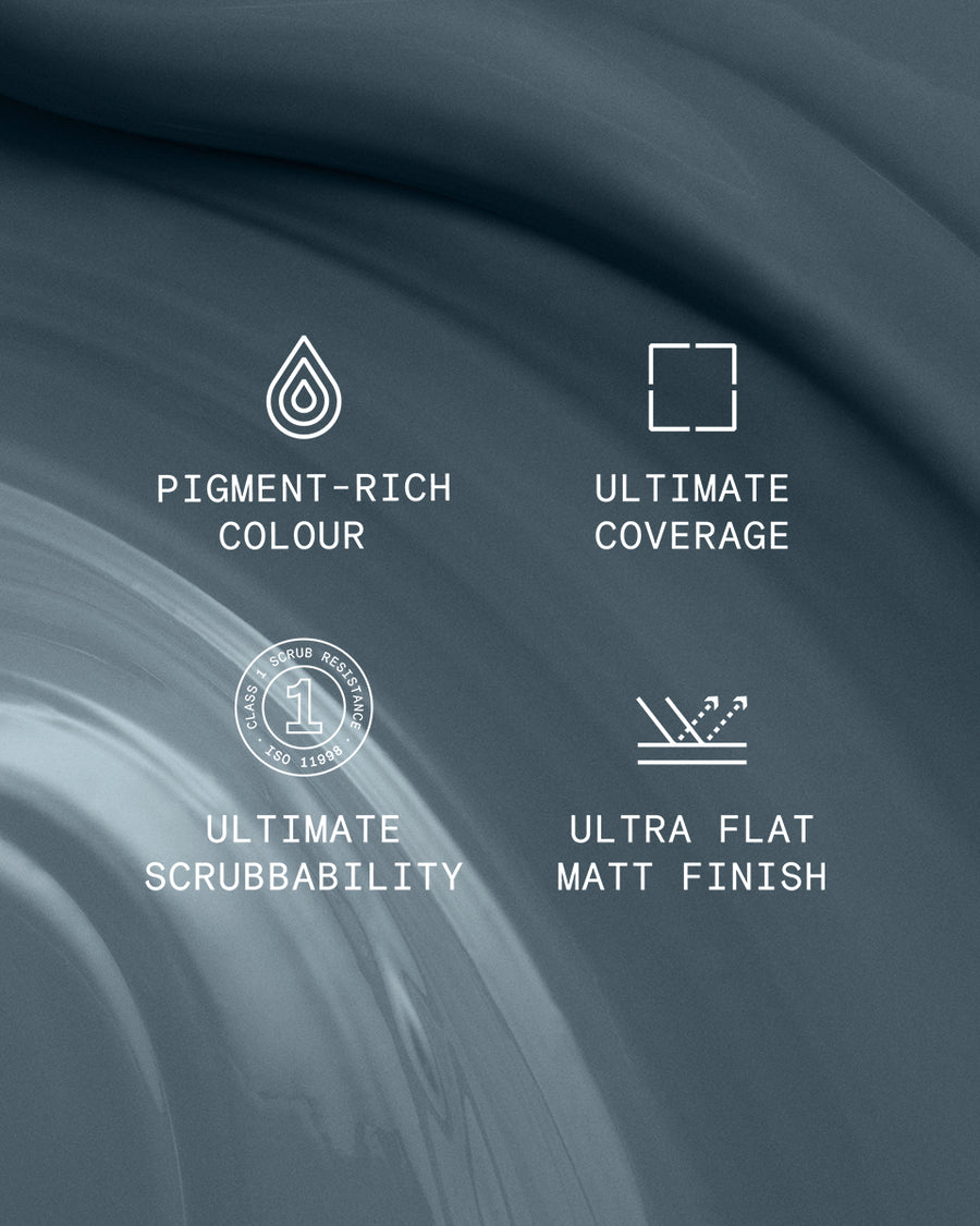 Supreme paint is ultra flat matt and pigment rich with ultimate coverage and scrubbability