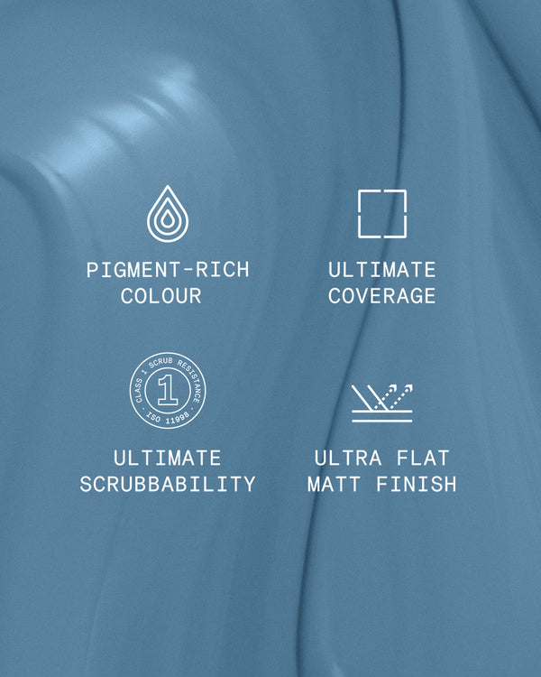 Supreme paint is ultra flat matt and pigment rich with ultimate coverage and scrubbability