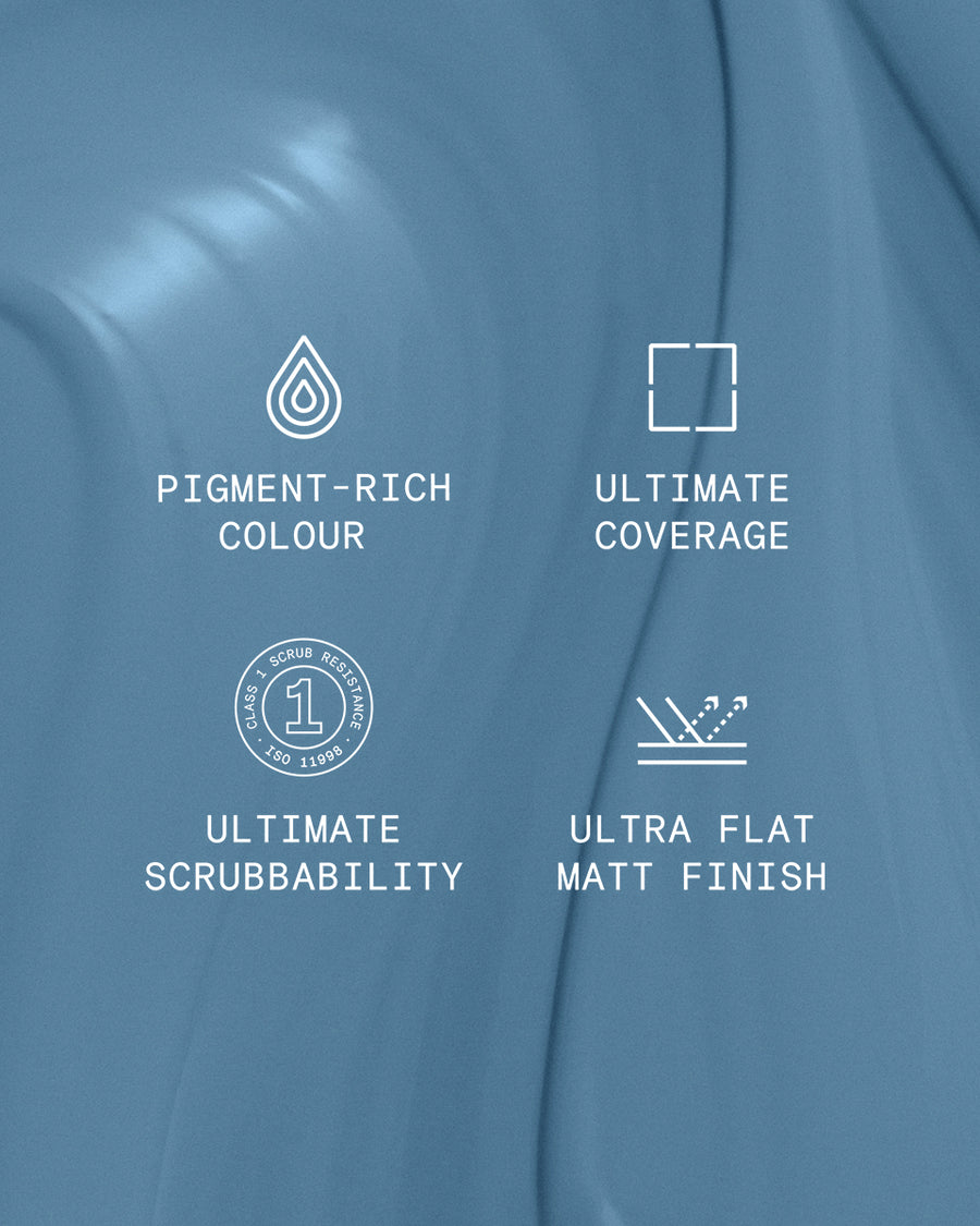 Supreme paint is ultra flat matt and pigment rich with ultimate coverage and scrubbability