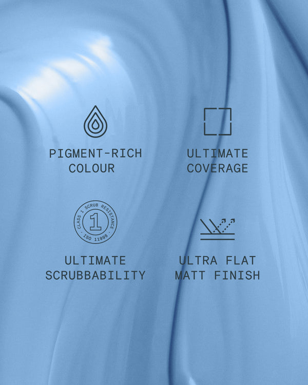 Supreme paint is ultra flat matt and pigment rich with ultimate coverage and scrubbability