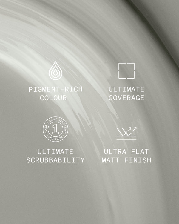 Supreme paint is ultra flat matt and pigment rich with ultimate coverage and scrubbability