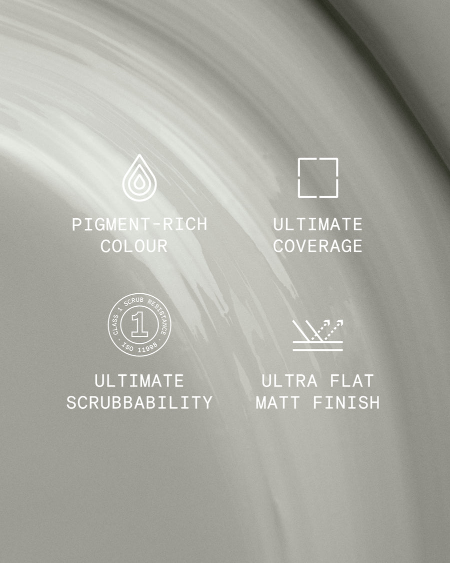 Supreme paint is ultra flat matt and pigment rich with ultimate coverage and scrubbability