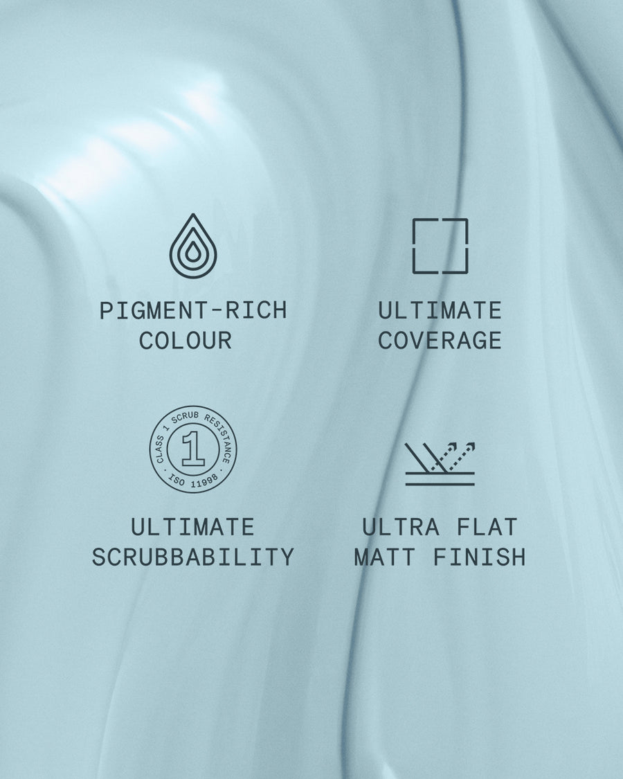 Supreme paint is ultra flat matt and pigment rich with ultimate coverage and scrubbability