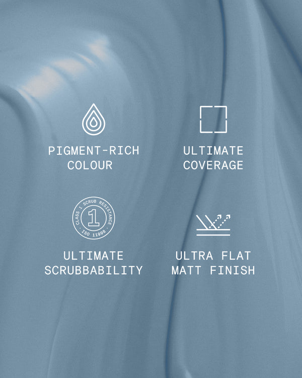 Supreme paint is ultra flat matt and pigment rich with ultimate coverage and scrubbability