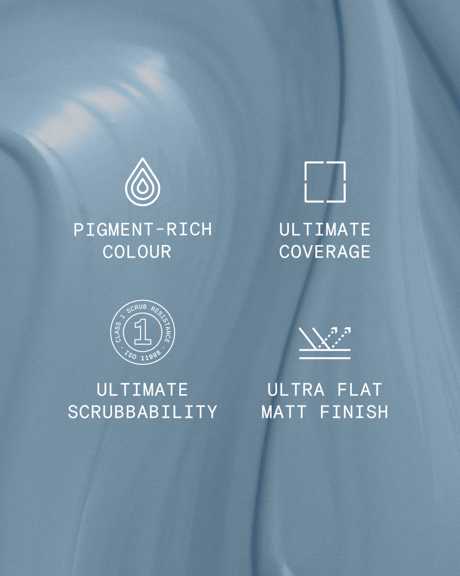 Supreme paint is ultra flat matt and pigment rich with ultimate coverage and scrubbability
