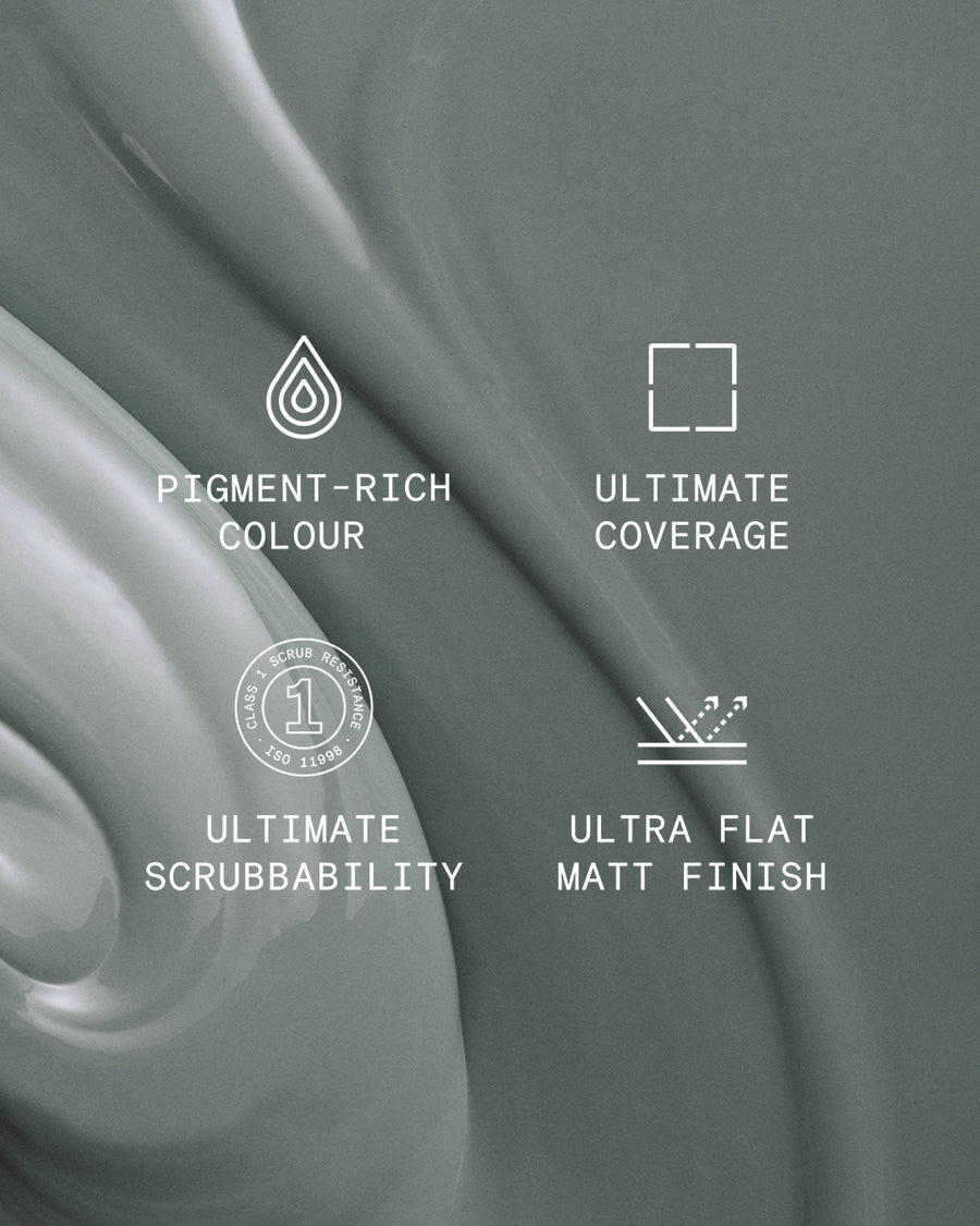 Supreme paint is ultra flat matt and pigment rich with ultimate coverage and scrubbability