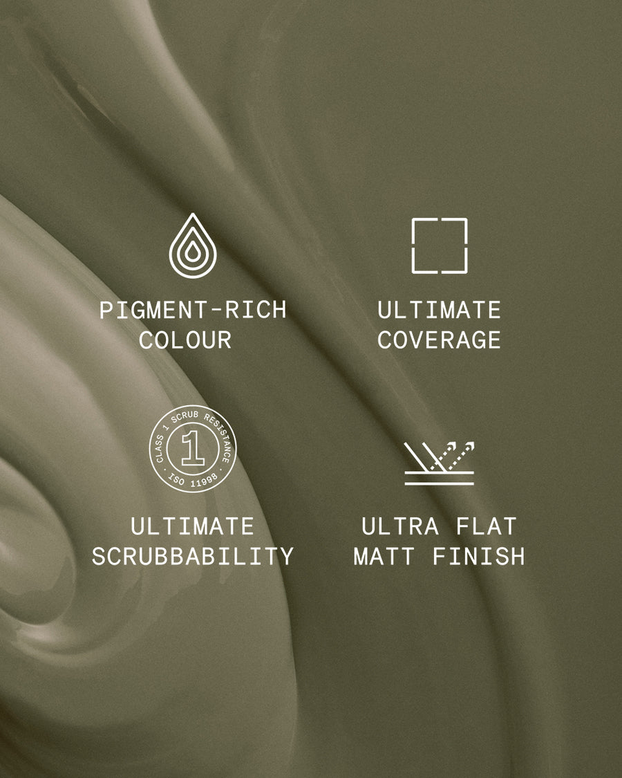 Supreme paint is ultra flat matt and pigment rich with ultimate coverage and scrubbability