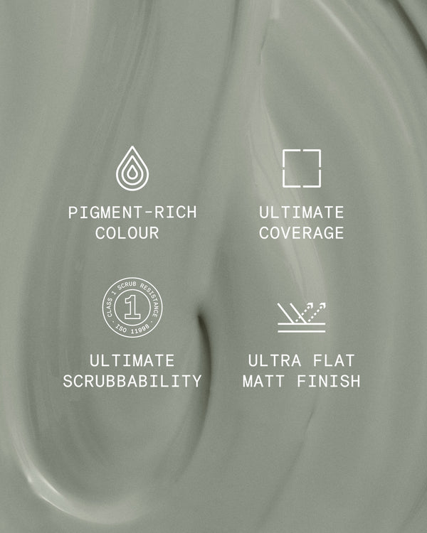 Supreme paint is ultra flat matt and pigment rich with ultimate coverage and scrubbability