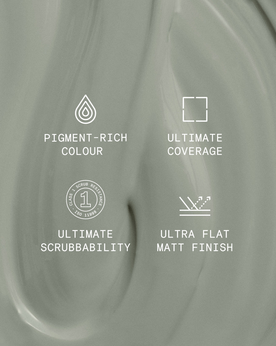 Supreme paint is ultra flat matt and pigment rich with ultimate coverage and scrubbability