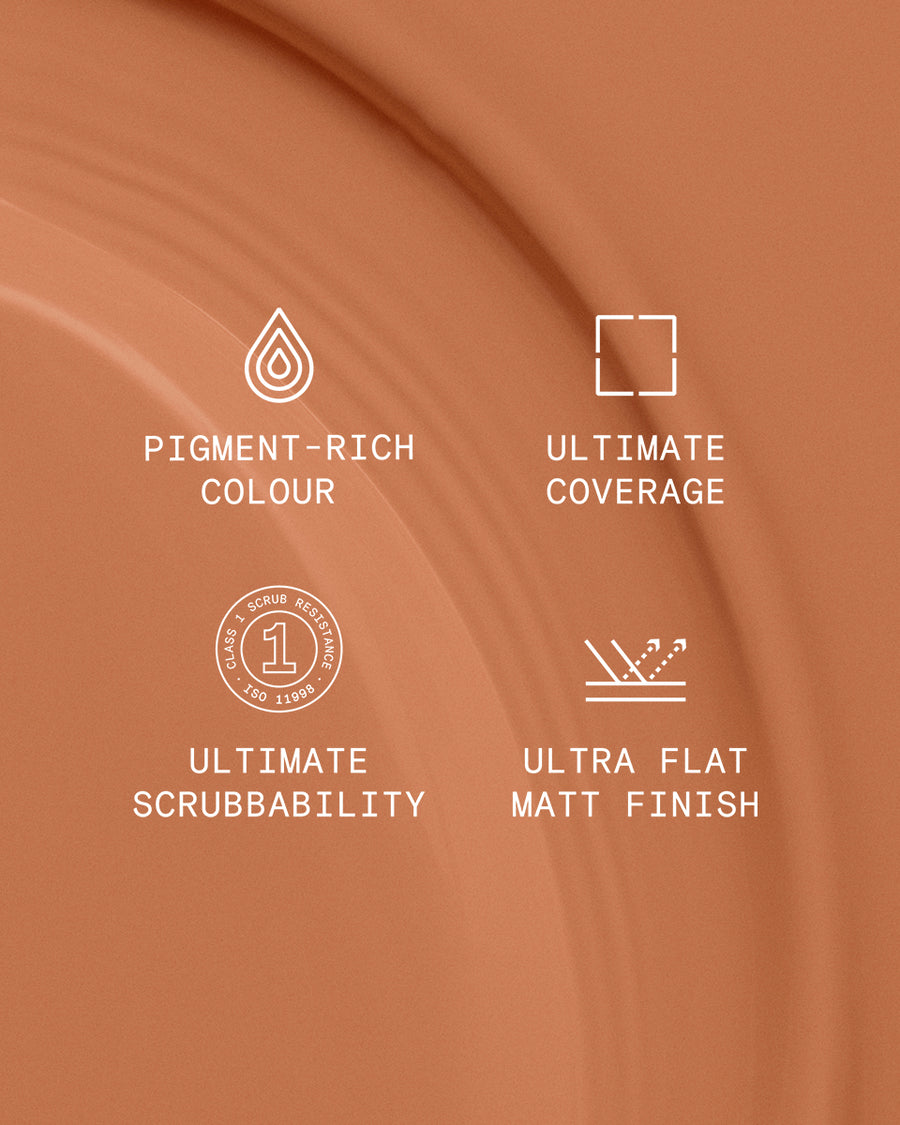 Supreme paint is ultra flat matt and pigment rich with ultimate coverage and scrubbability