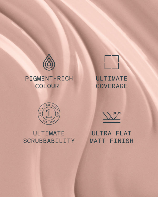 Supreme paint is ultra flat matt and pigment rich with ultimate coverage and scrubbability