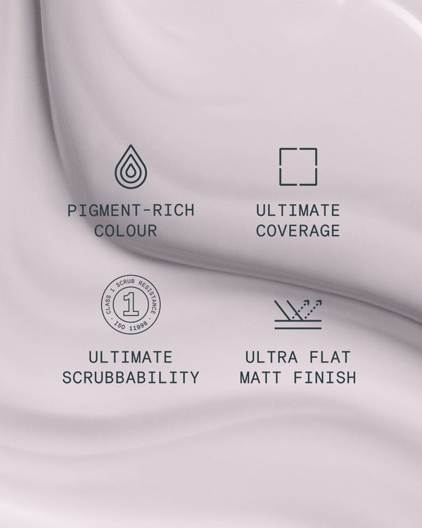Supreme paint is ultra flat matt and pigment rich with ultimate coverage and scrubbability