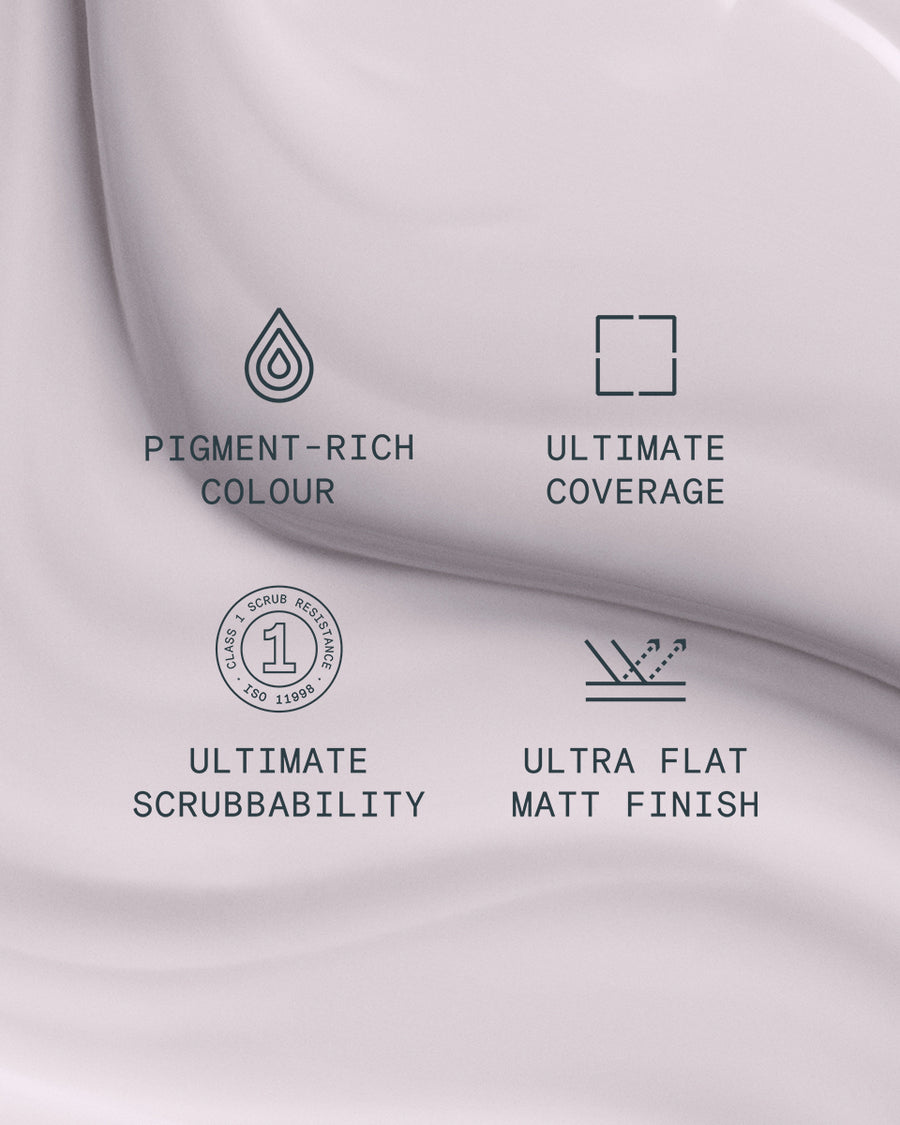 Supreme paint is ultra flat matt and pigment rich with ultimate coverage and scrubbability