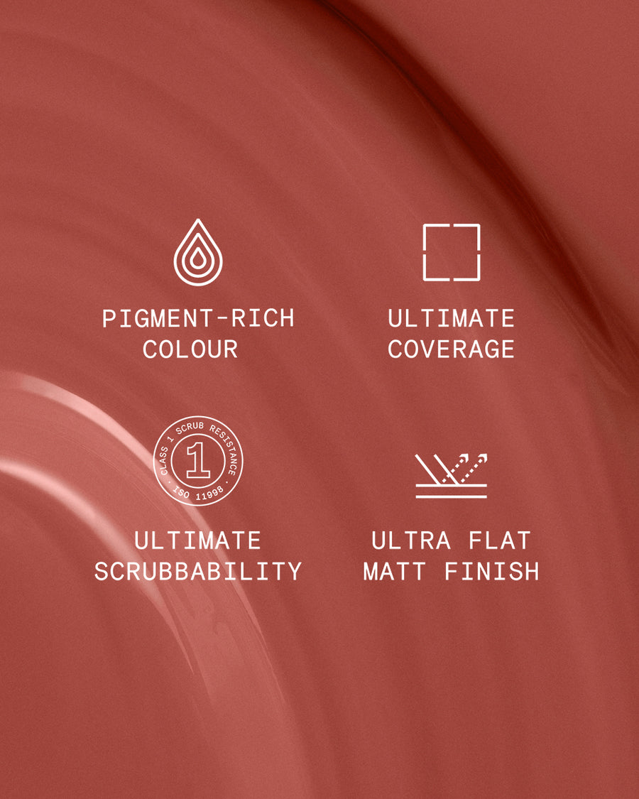 Supreme paint is ultra flat matt and pigment rich with ultimate coverage and scrubbability