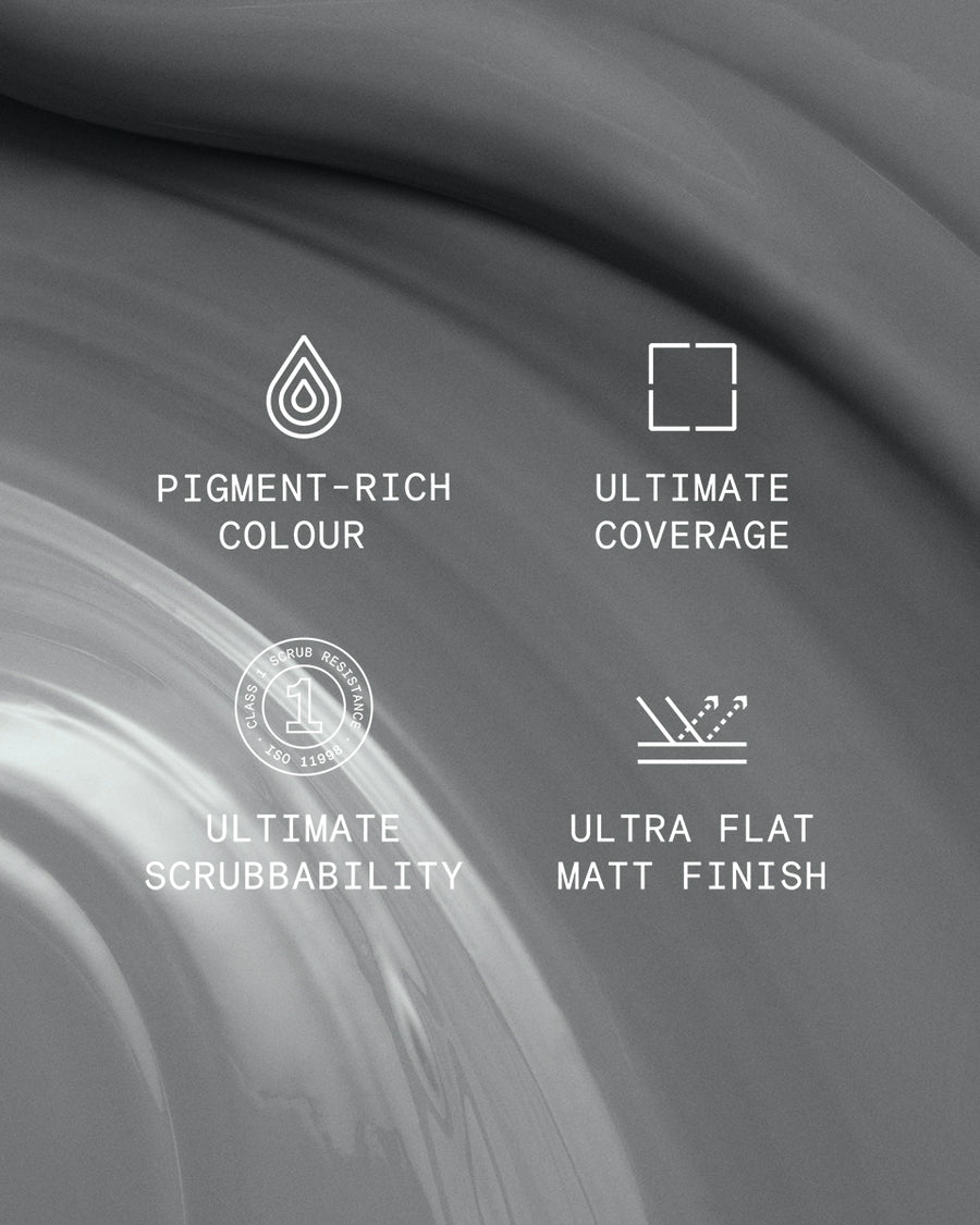 Supreme paint is ultra flat matt and pigment rich with ultimate coverage and scrubbability