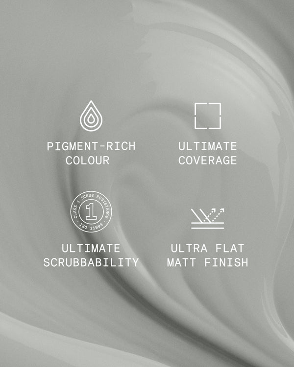 Supreme paint is ultra flat matt and pigment rich with ultimate coverage and scrubbability