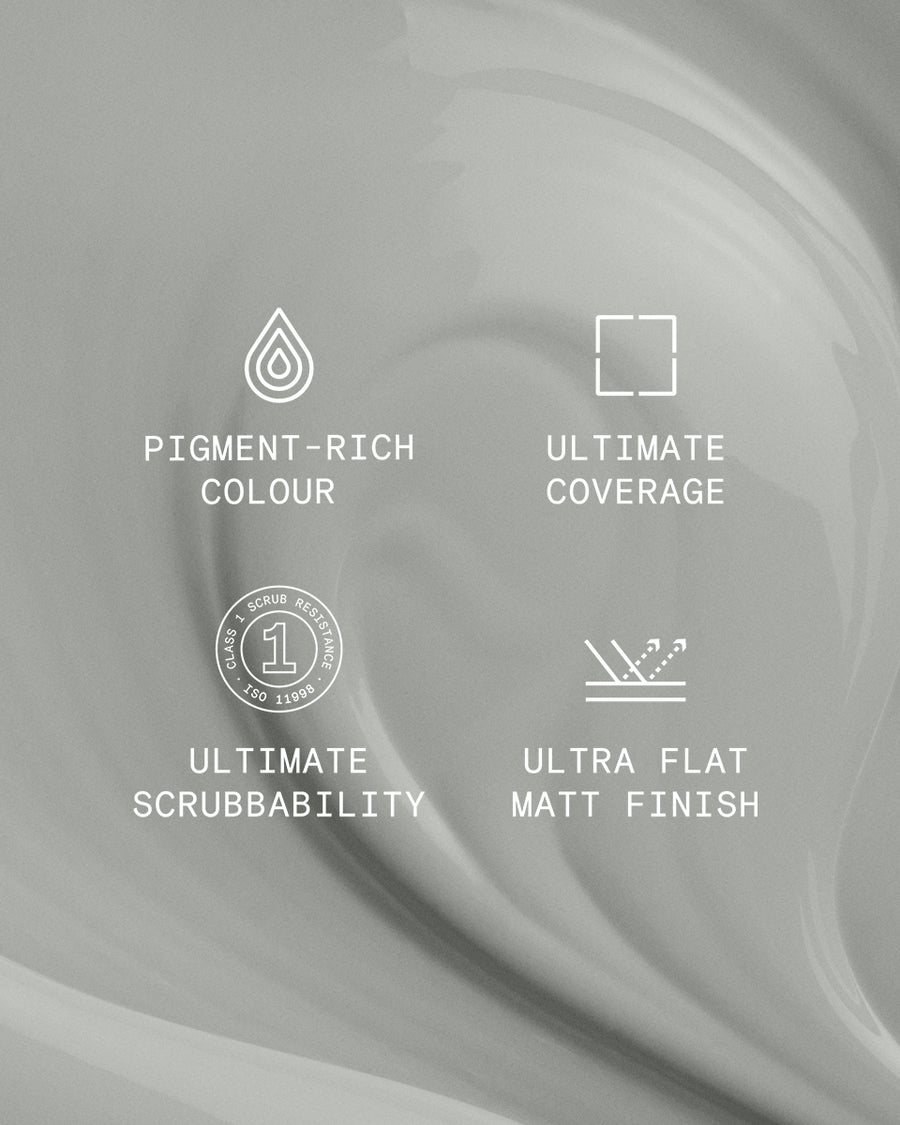 Supreme paint is ultra flat matt and pigment rich with ultimate coverage and scrubbability