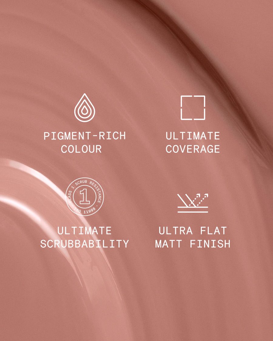 Supreme paint is ultra flat matt and pigment rich with ultimate coverage and scrubbability
