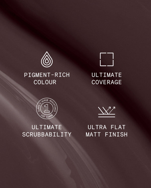 Supreme paint is ultra flat matt and pigment rich with ultimate coverage and scrubbability