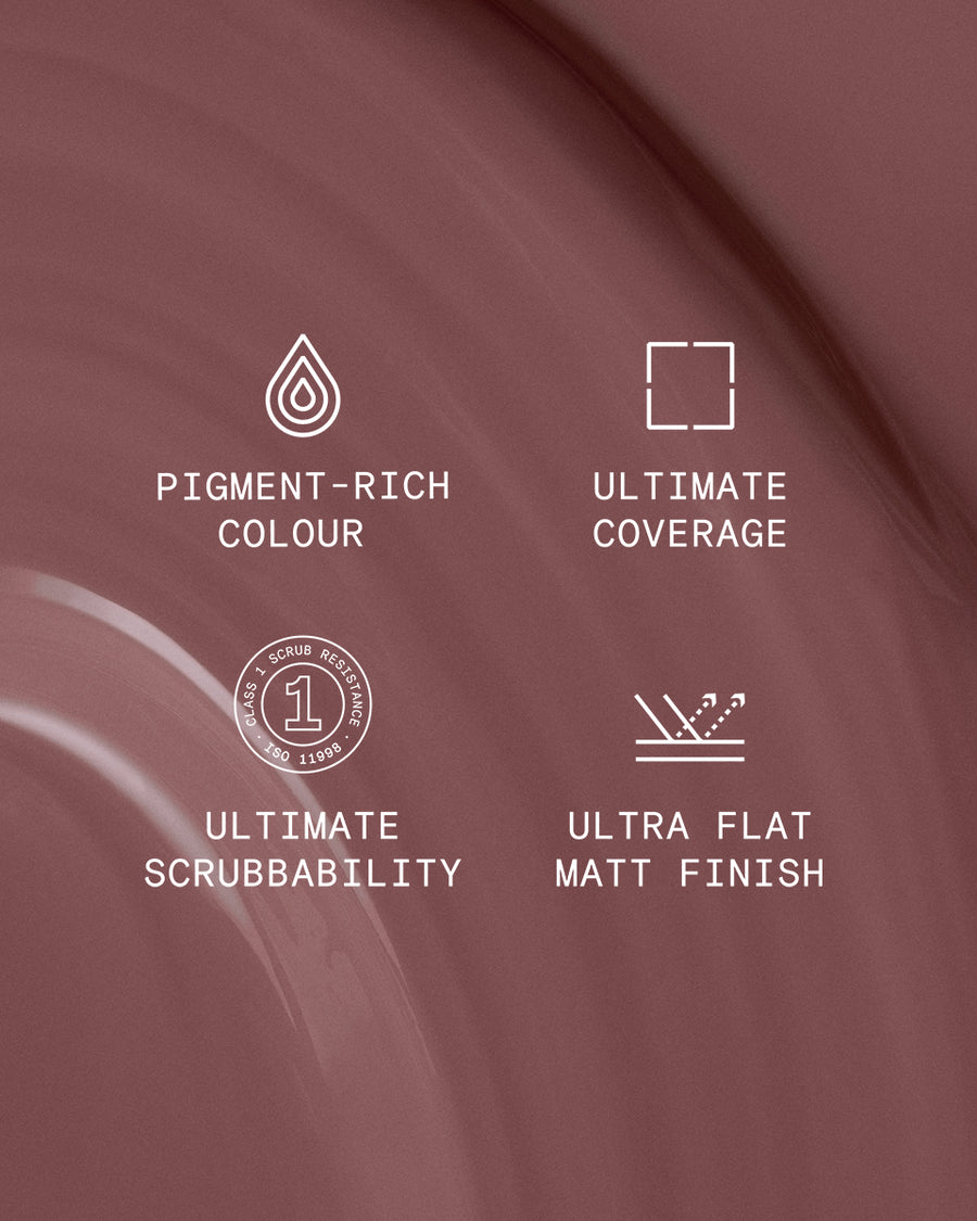 Supreme paint is ultra flat matt and pigment rich with ultimate coverage and scrubbability