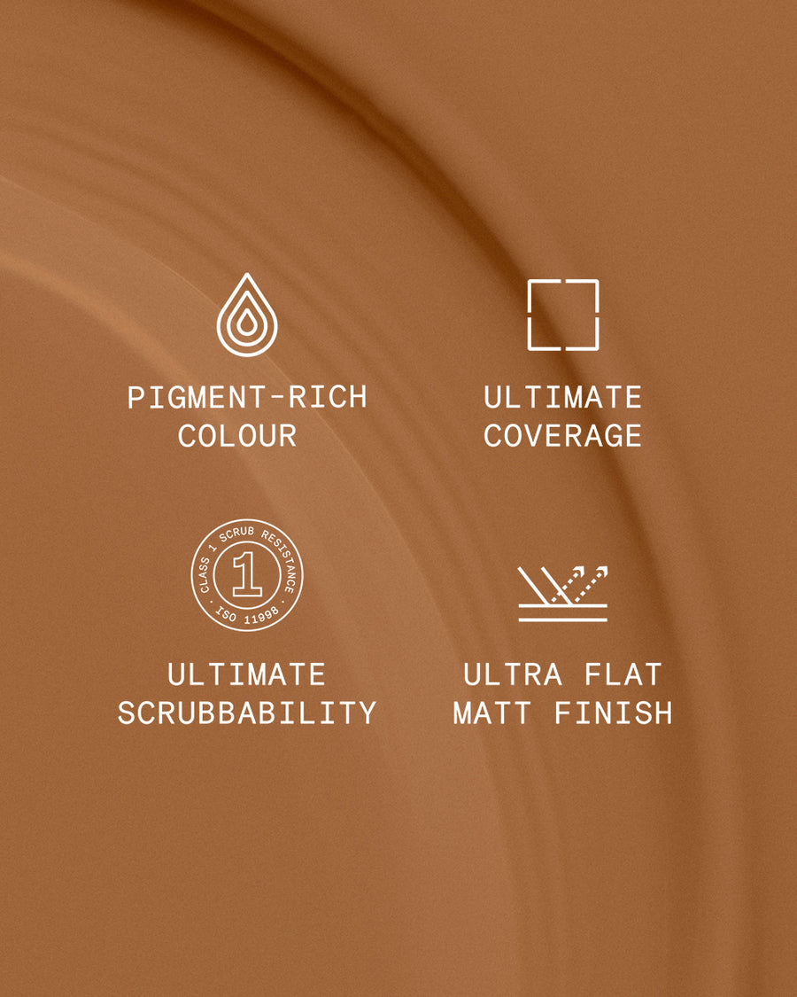 Supreme paint is ultra flat matt and pigment rich with ultimate coverage and scrubbability