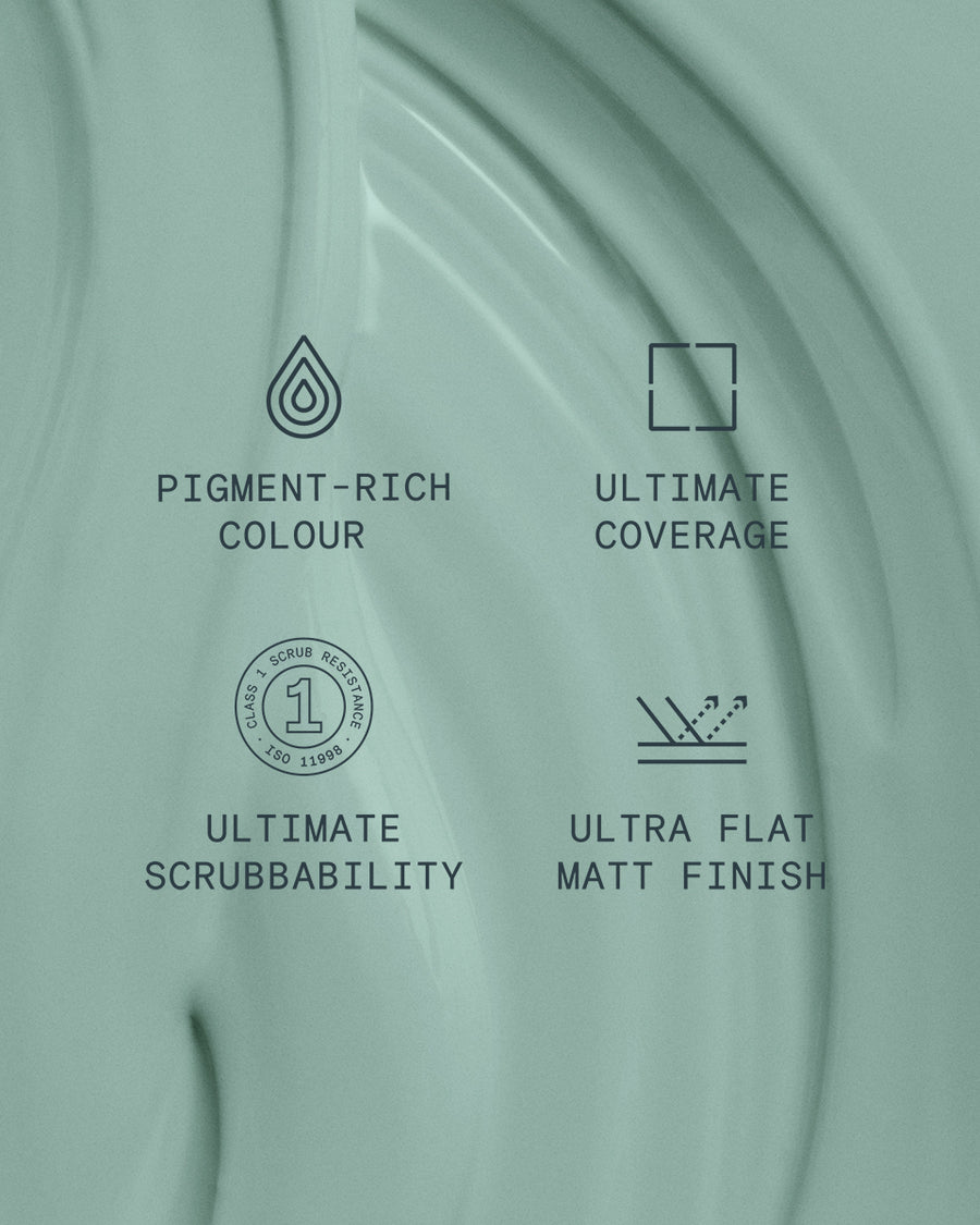 Supreme paint is ultra flat matt and pigment rich with ultimate coverage and scrubbability