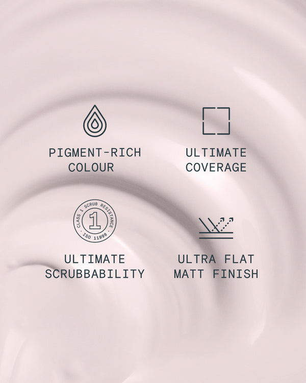 Supreme paint is ultra flat matt and pigment rich with ultimate coverage and scrubbability