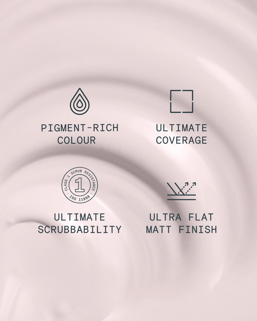 Supreme paint is ultra flat matt and pigment rich with ultimate coverage and scrubbability