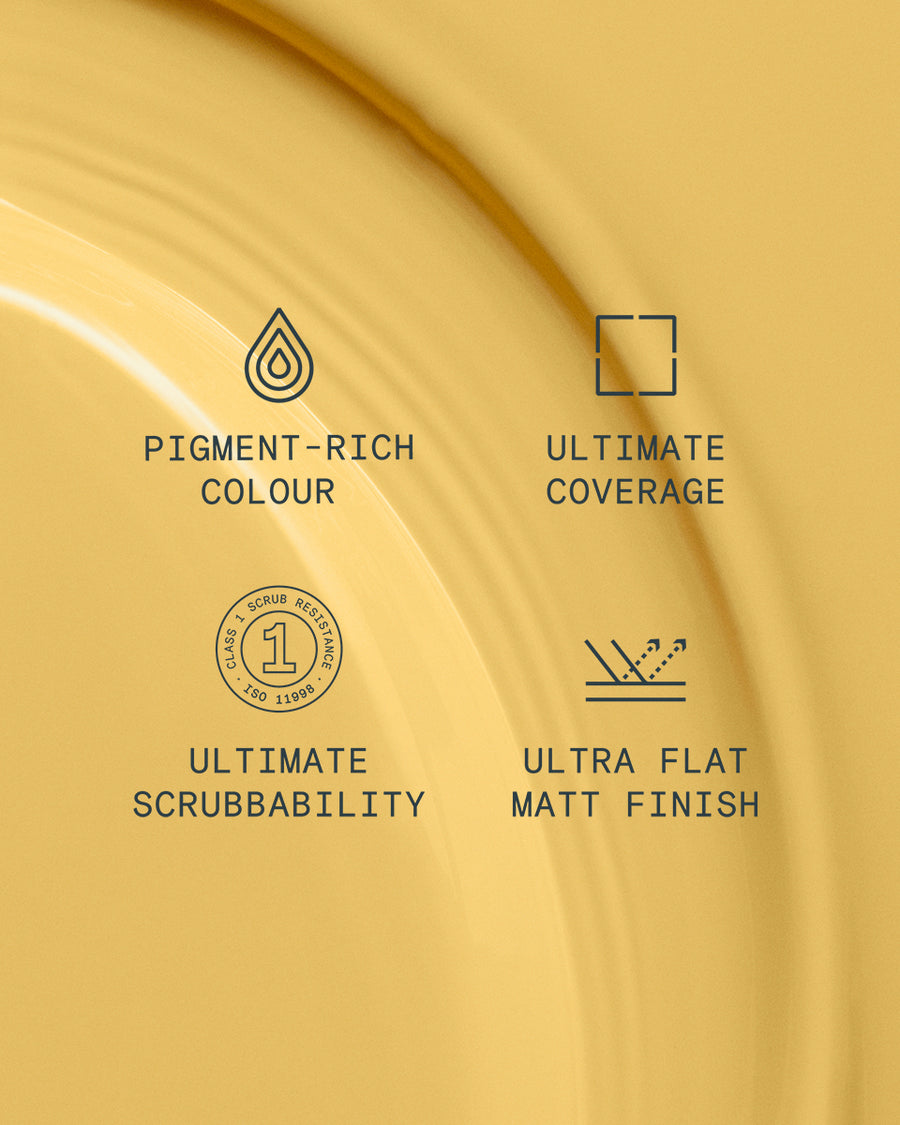 Supreme paint is ultra flat matt and pigment rich with ultimate coverage and scrubbability