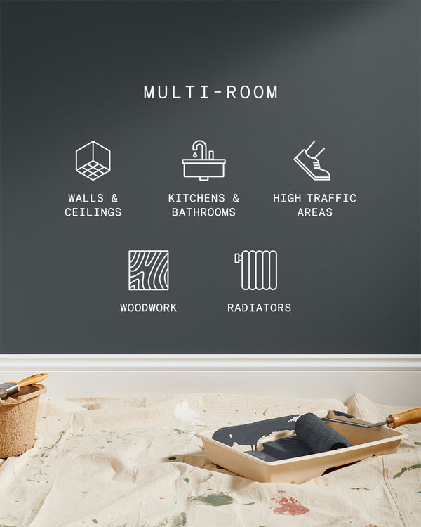Supreme paint is suitable for walls and ceilings, kitchens and bathrooms, high traffic areas, woodwork and radiators