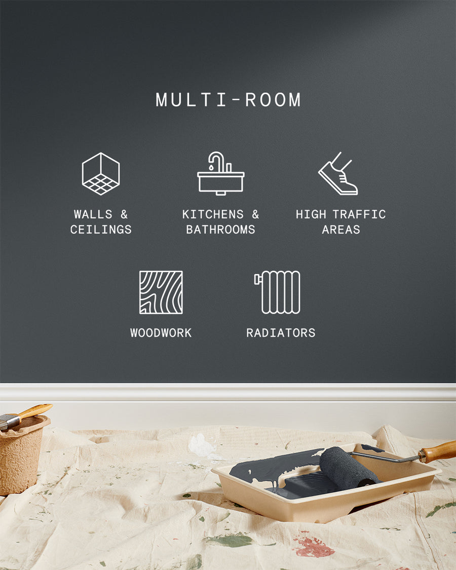 Supreme paint is suitable for walls and ceilings, kitchens and bathrooms, high traffic areas, woodwork and radiators