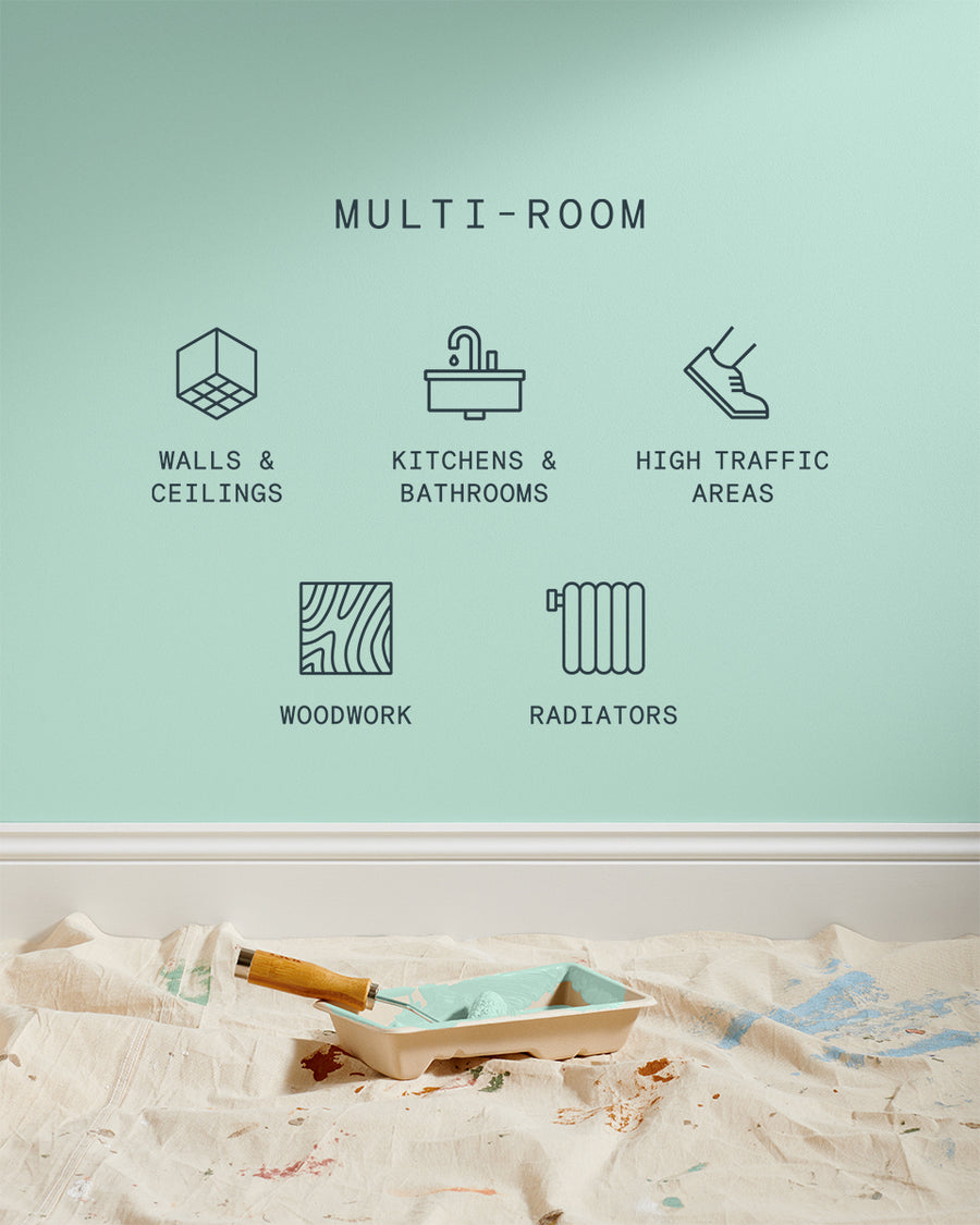 Supreme paint is suitable for walls and ceilings, kitchens and bathrooms, high traffic areas, woodwork and radiators
