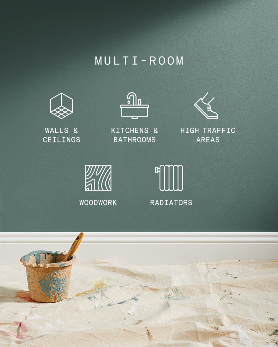 Supreme paint is suitable for walls and ceilings, kitchens and bathrooms, high traffic areas, woodwork and radiators