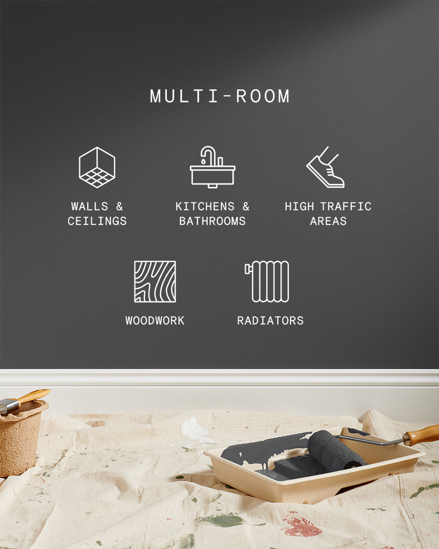 Supreme paint is suitable for walls and ceilings, kitchens and bathrooms, high traffic areas, woodwork and radiators