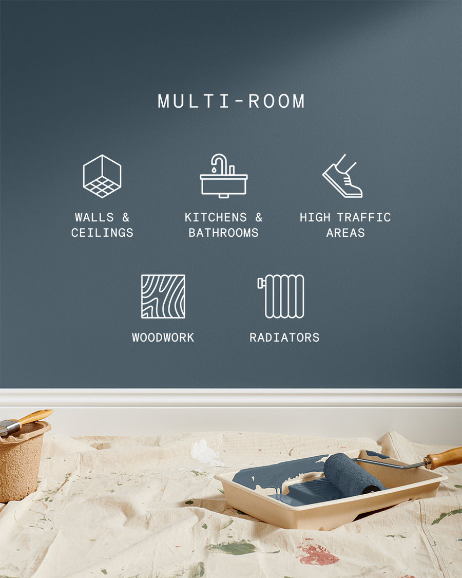 Supreme paint is suitable for walls and ceilings, kitchens and bathrooms, high traffic areas, woodwork and radiators