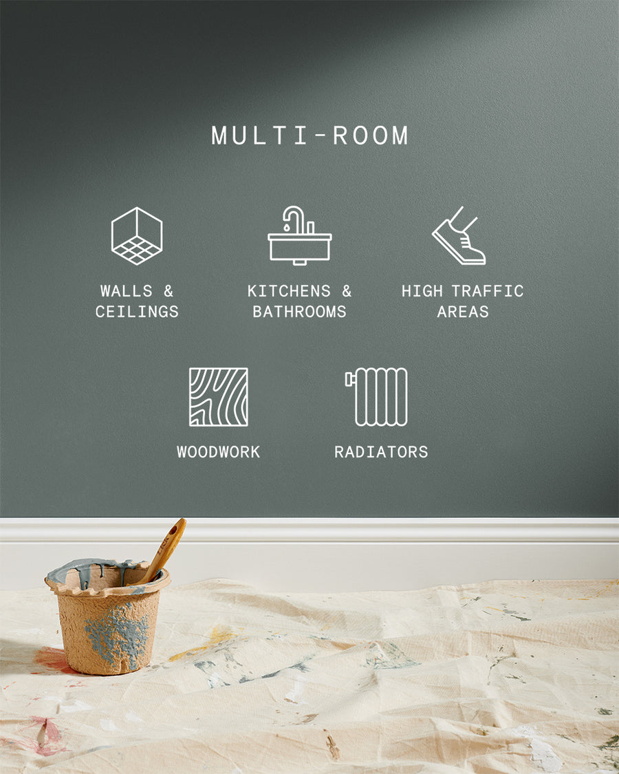 Supreme paint is suitable for walls and ceilings, kitchens and bathrooms, high traffic areas, woodwork and radiators