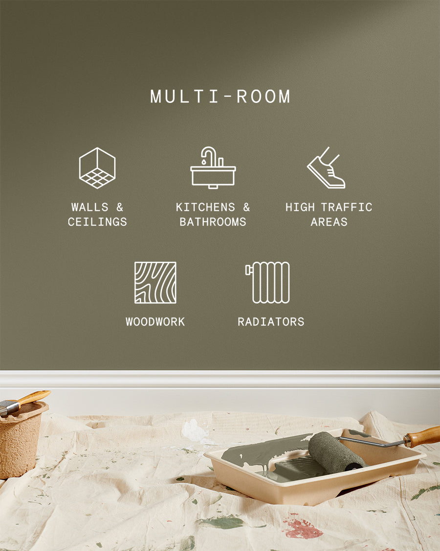 Supreme paint is suitable for walls and ceilings, kitchens and bathrooms, high traffic areas, woodwork and radiators