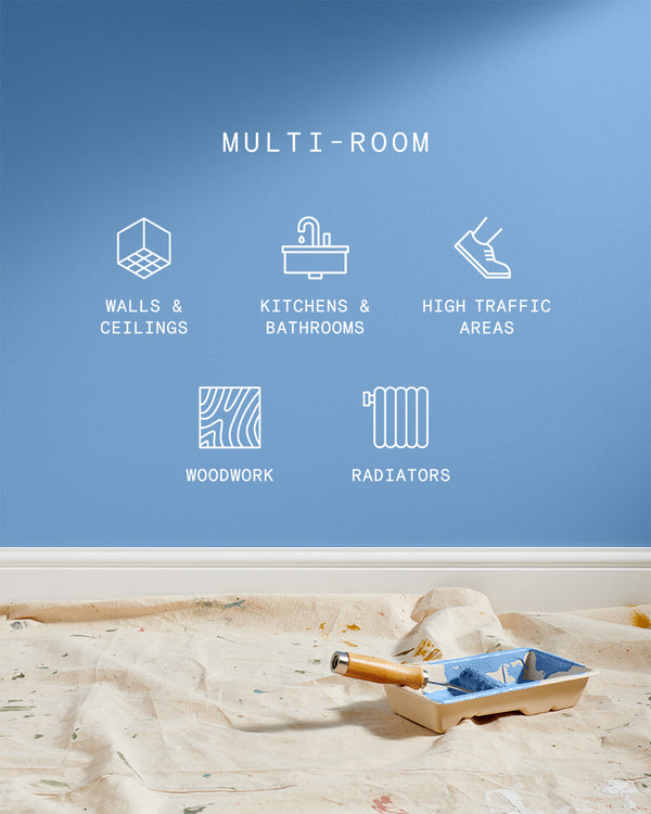 Supreme paint is suitable for walls and ceilings, kitchens and bathrooms, high traffic areas, woodwork and radiators