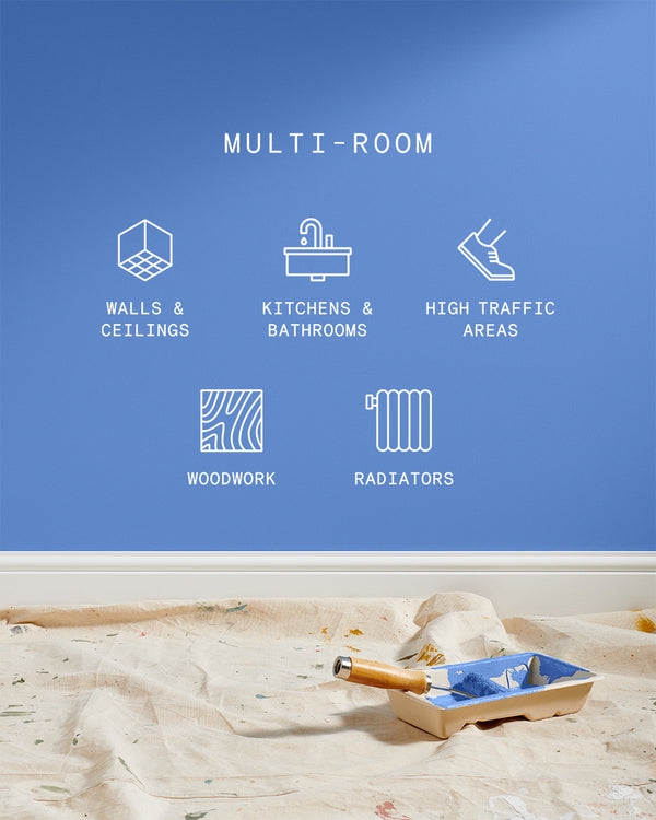 Supreme paint is suitable for walls and ceilings, kitchens and bathrooms, high traffic areas, woodwork and radiators