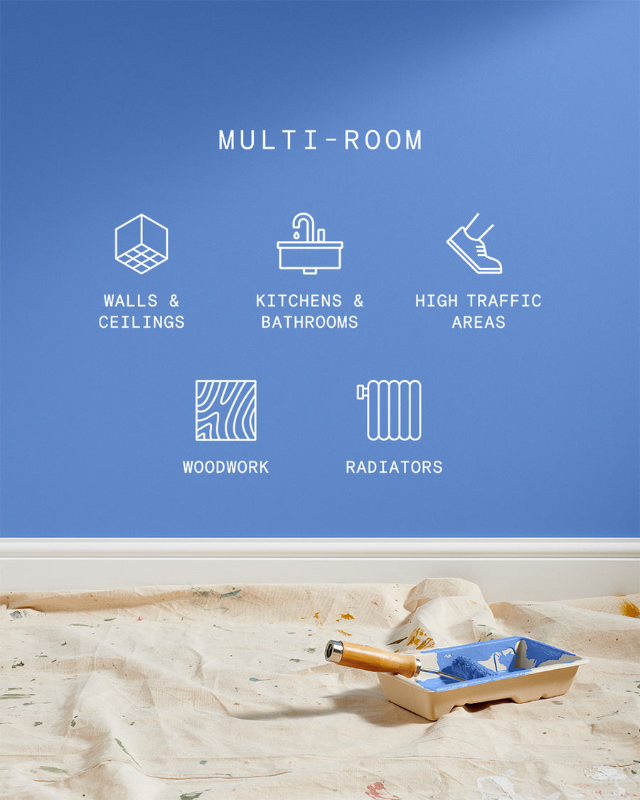 Supreme paint is suitable for walls and ceilings, kitchens and bathrooms, high traffic areas, woodwork and radiators