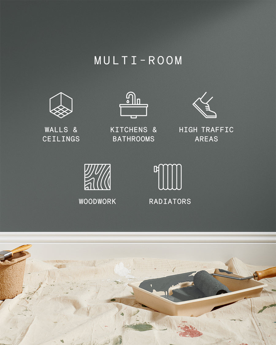 Supreme paint is suitable for walls and ceilings, kitchens and bathrooms, high traffic areas, woodwork and radiators