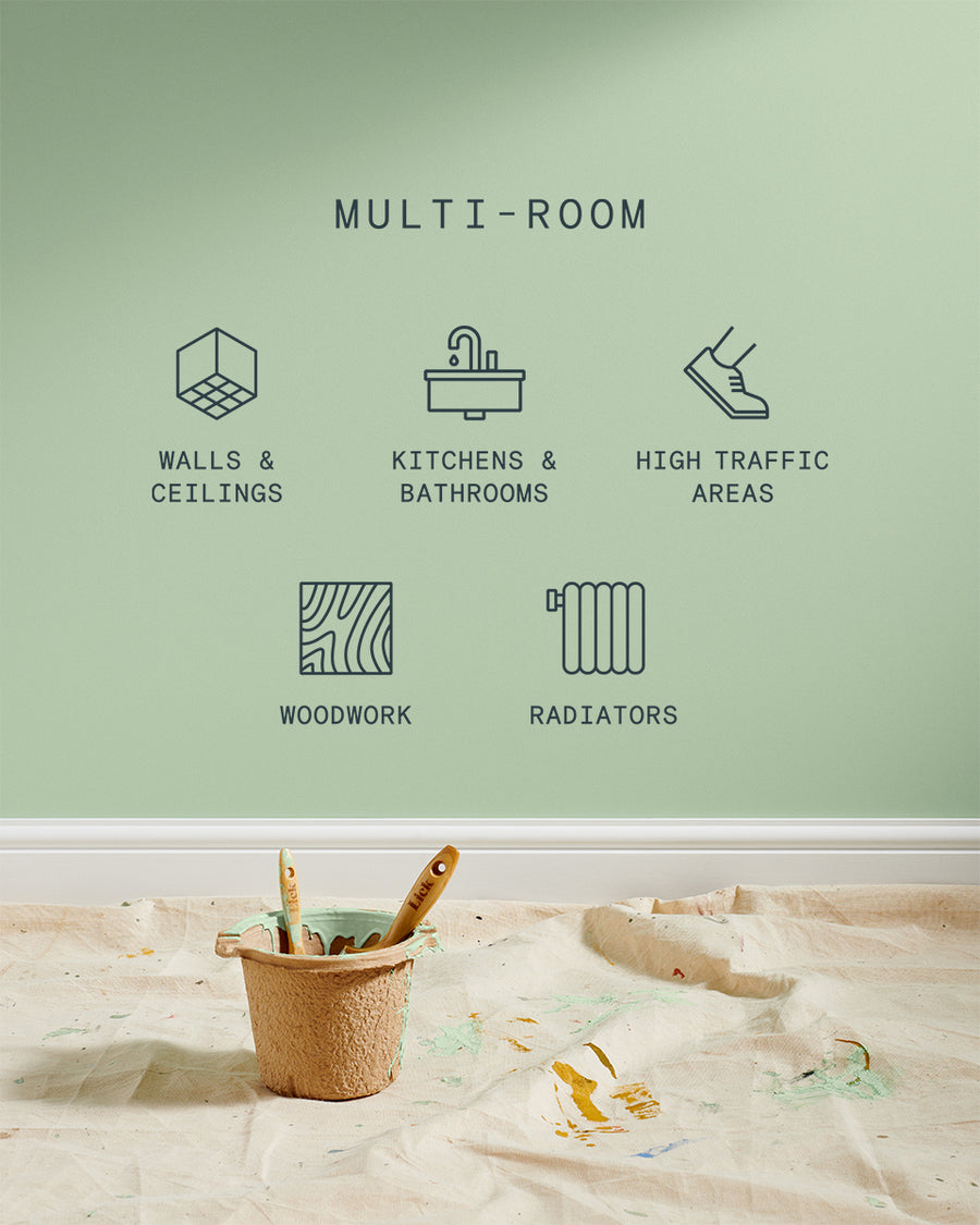 Supreme paint is suitable for walls and ceilings, kitchens and bathrooms, high traffic areas, woodwork and radiators