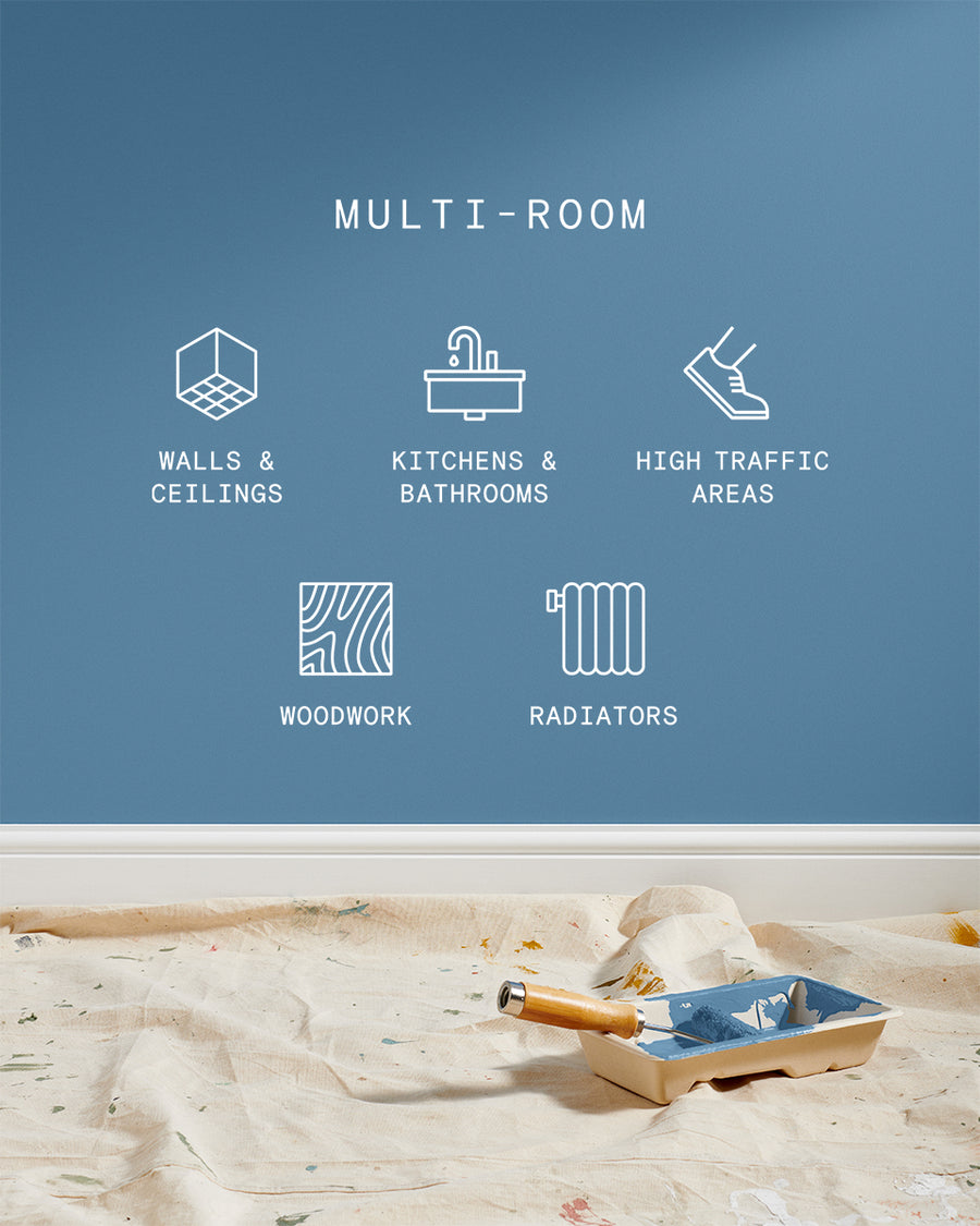 Supreme paint is suitable for walls and ceilings, kitchens and bathrooms, high traffic areas, woodwork and radiators