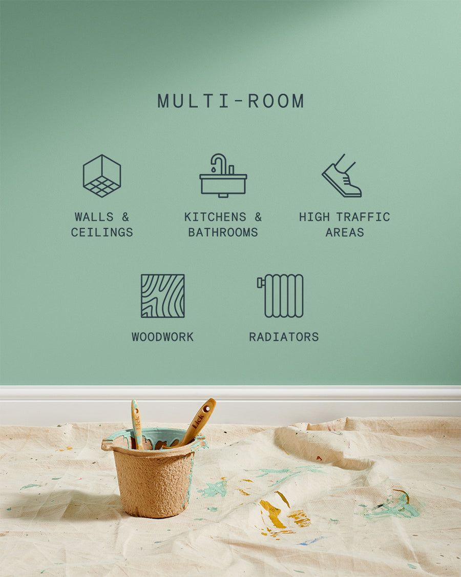 Supreme paint is suitable for walls and ceilings, kitchens and bathrooms, high traffic areas, woodwork and radiators
