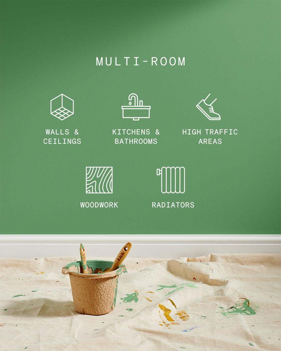 Supreme paint is suitable for walls and ceilings, kitchens and bathrooms, high traffic areas, woodwork and radiators