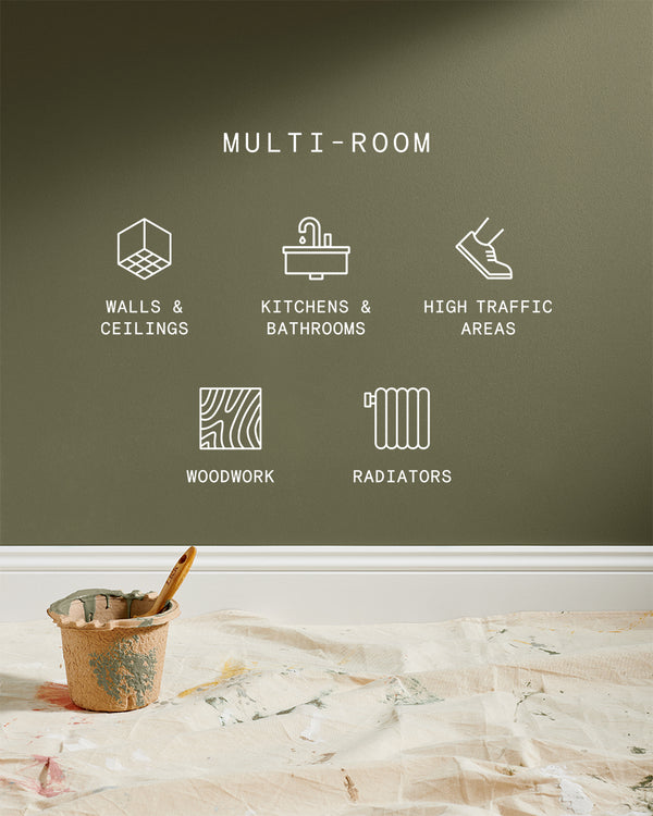 Supreme paint is suitable for walls and ceilings, kitchens and bathrooms, high traffic areas, woodwork and radiators