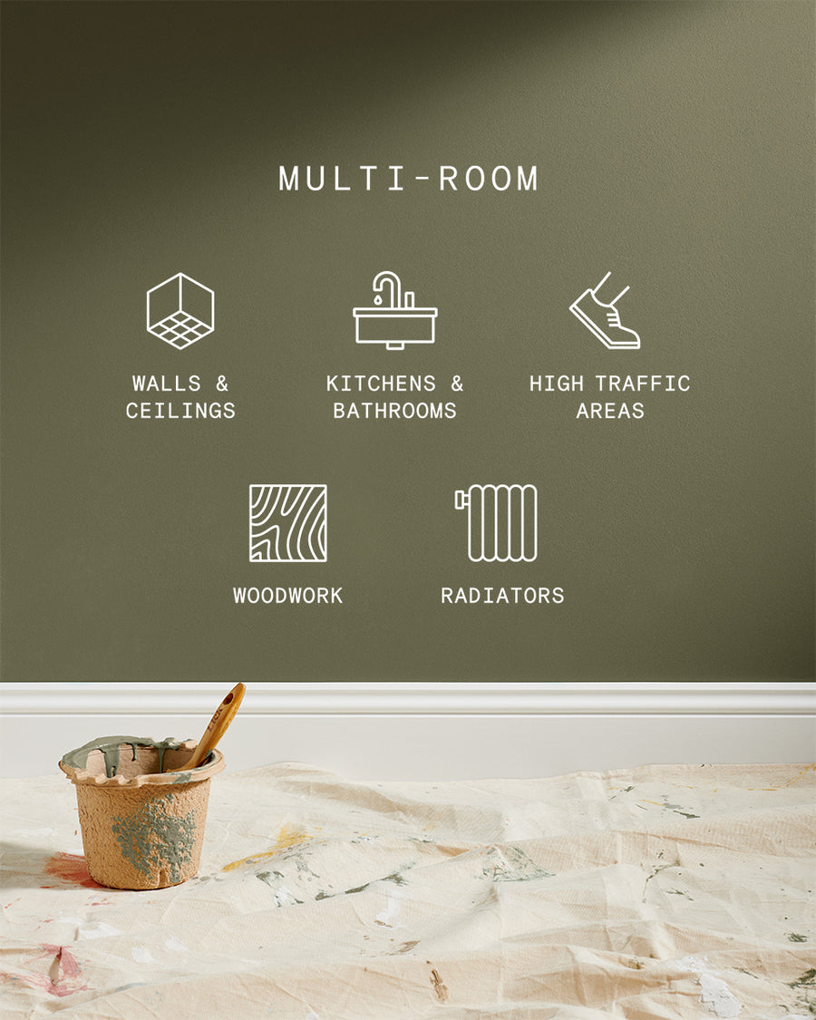 Supreme paint is suitable for walls and ceilings, kitchens and bathrooms, high traffic areas, woodwork and radiators